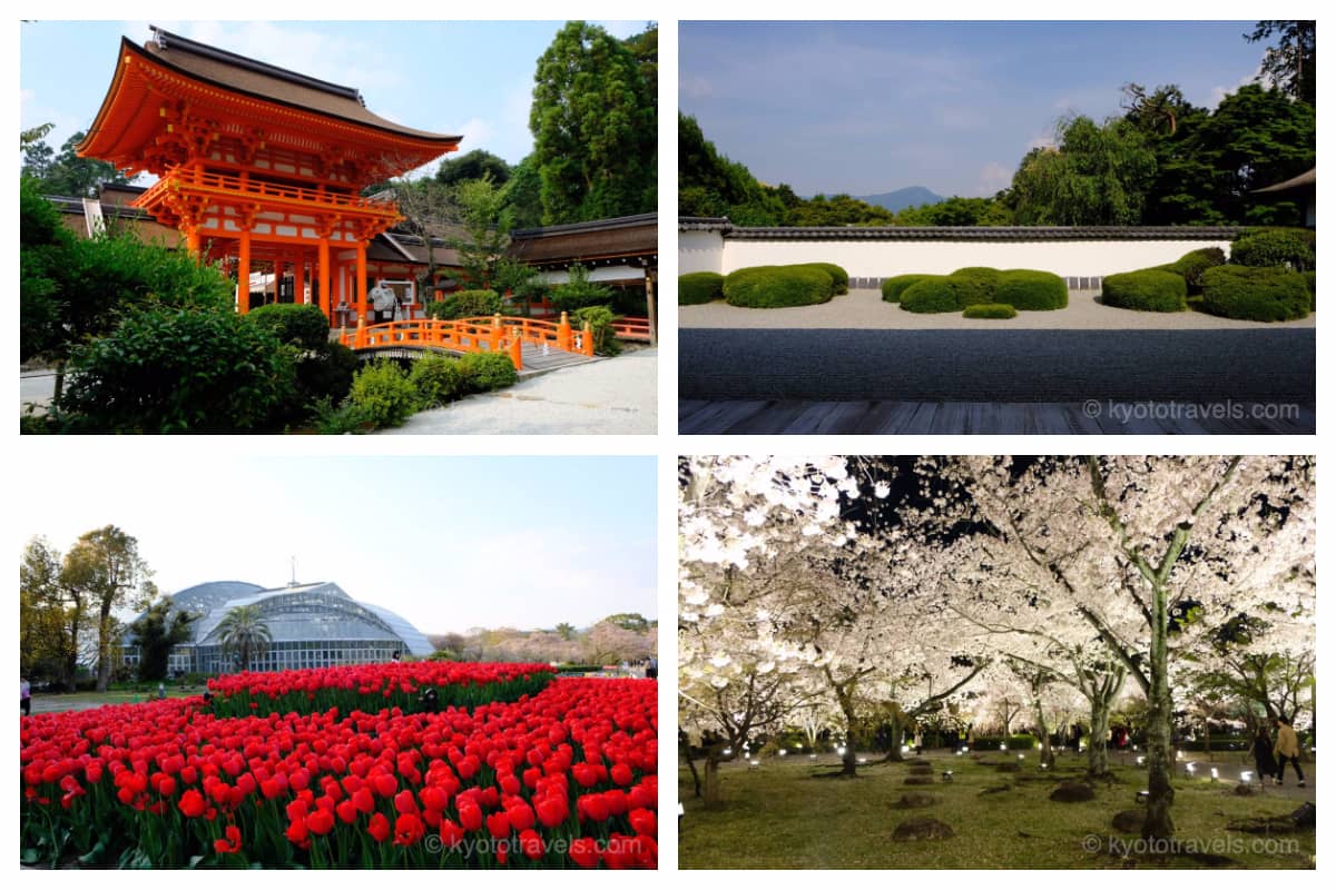 上賀茂神社、正伝寺、府立植物園の画像がグリッドで配置されています