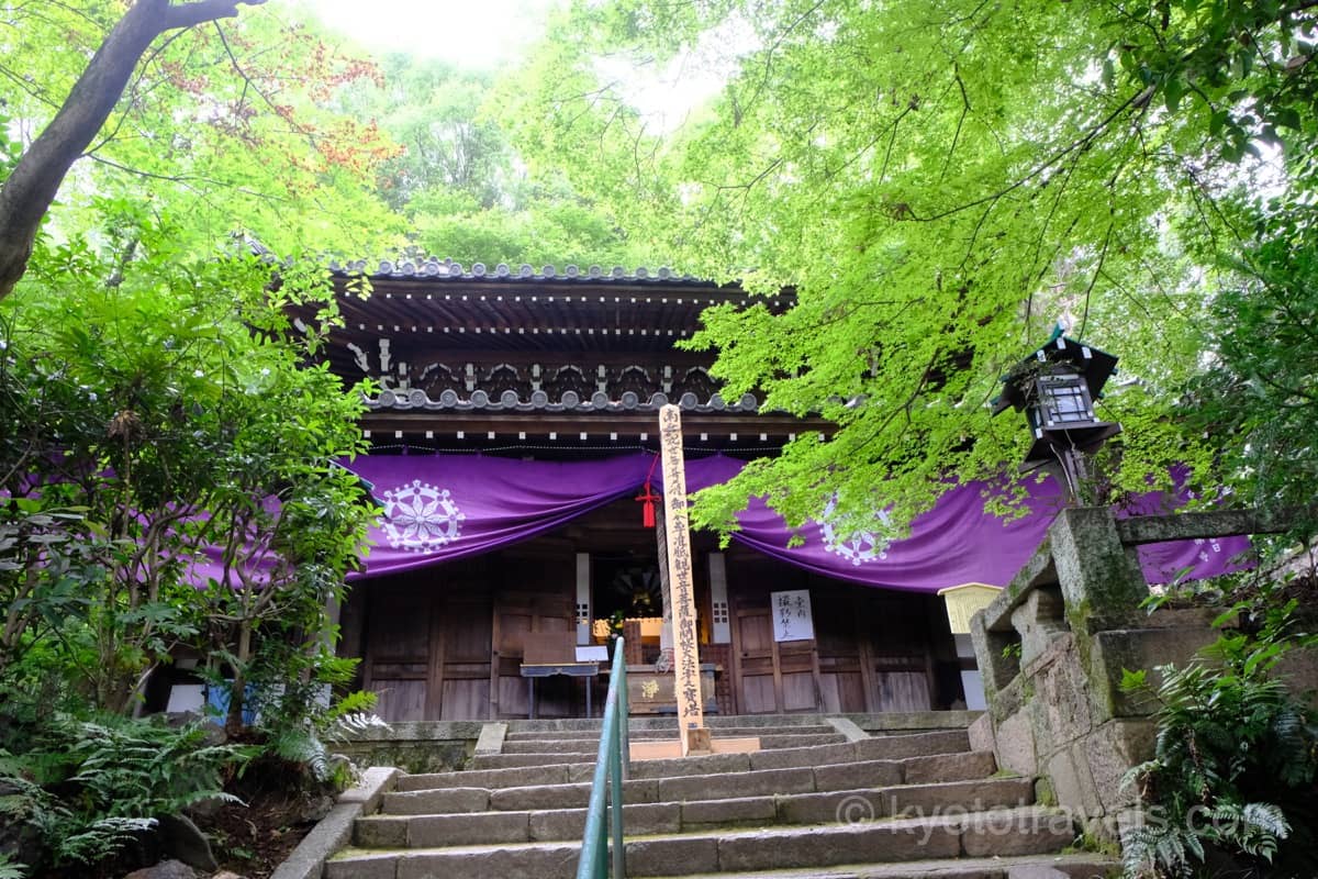 長楽寺の本堂と新緑