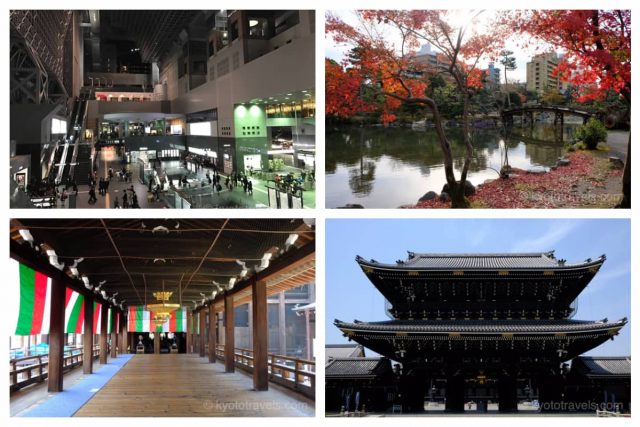 京都駅、渉成園、西本願寺、東本願寺の画像がグリッドで配置されています