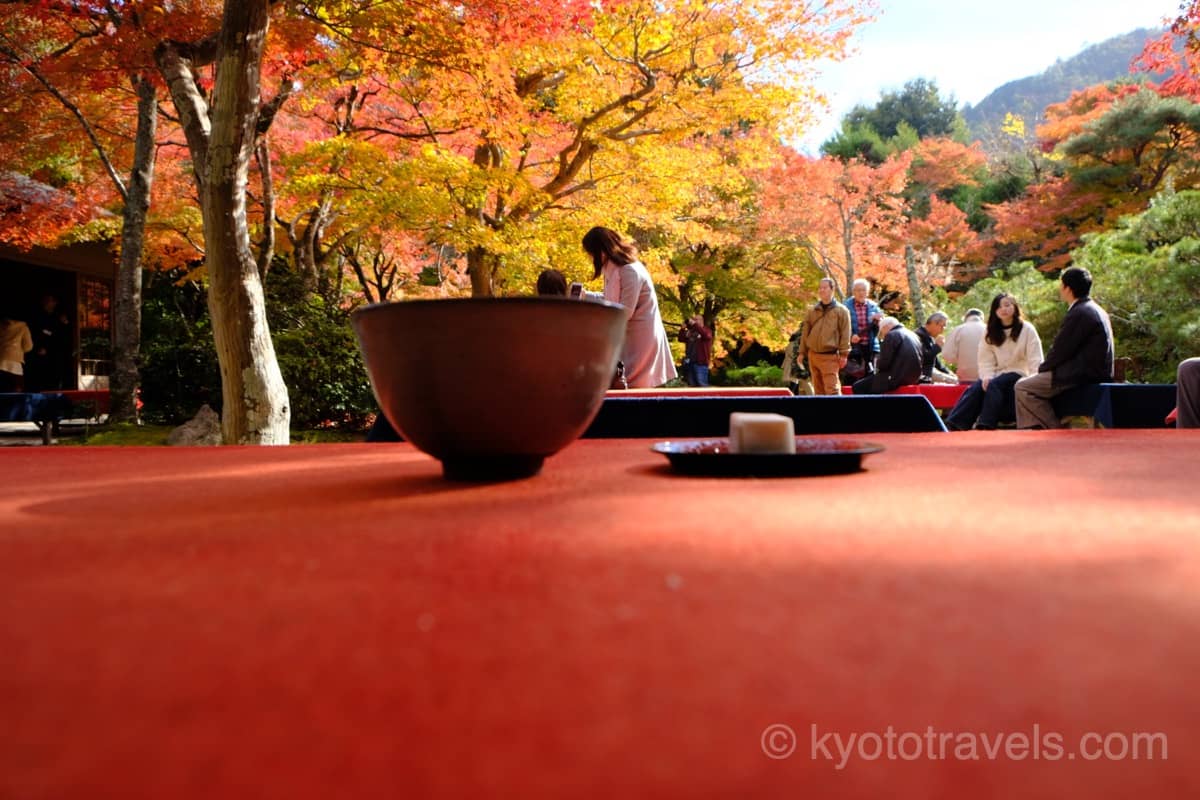 大河内山荘の抹茶席と紅葉