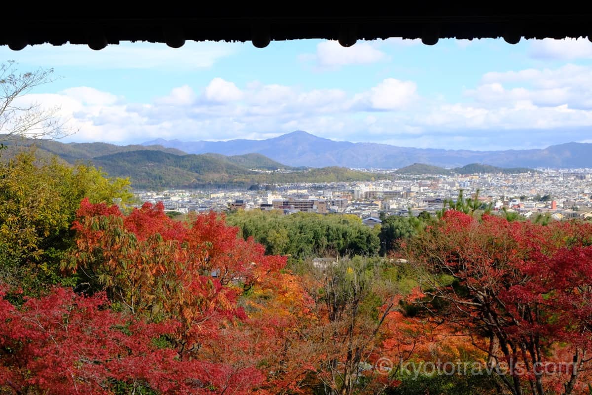 大河内山荘の紅葉と比叡山